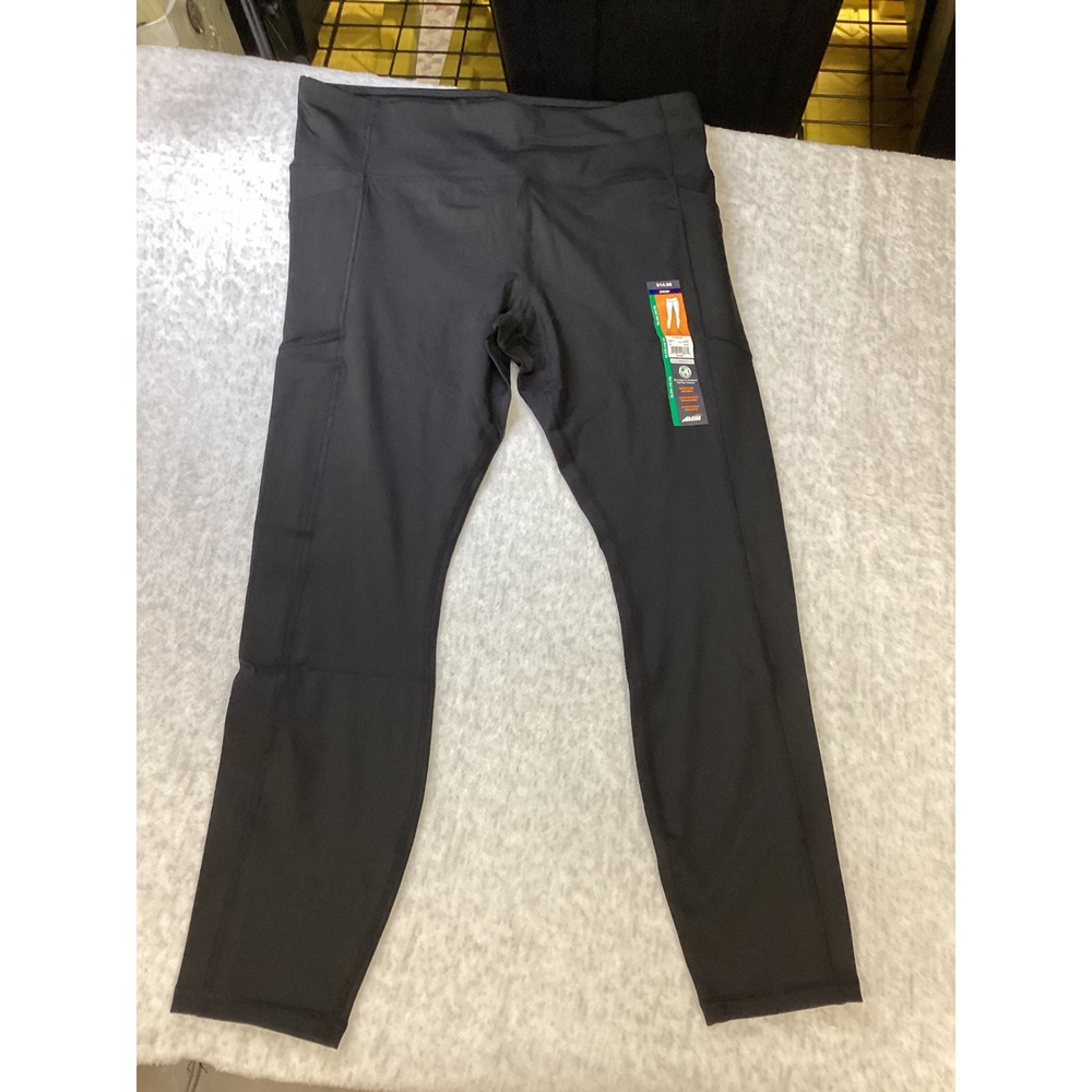 Avia Core Crop Leggings Womens XL Black Moisture Wicking Pockets AV00100031023